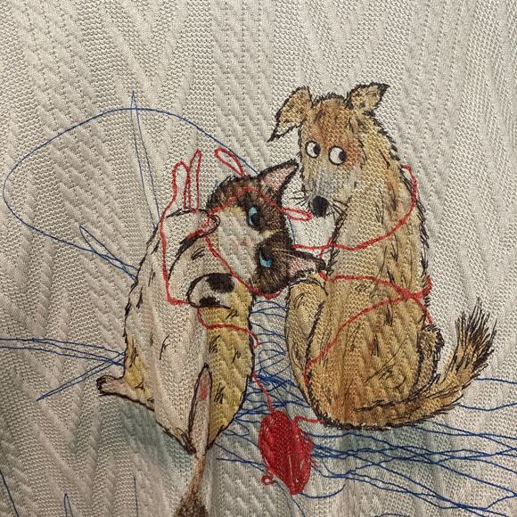 NWT Inoah Dog and Cat Pullover Cowl Neck Green Cable Knit Poncho Sweater Top - Picture 8 of 14